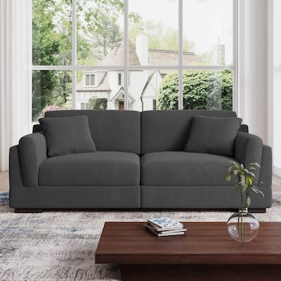 90" Oversized Modular Sectional Corduroy Sofa