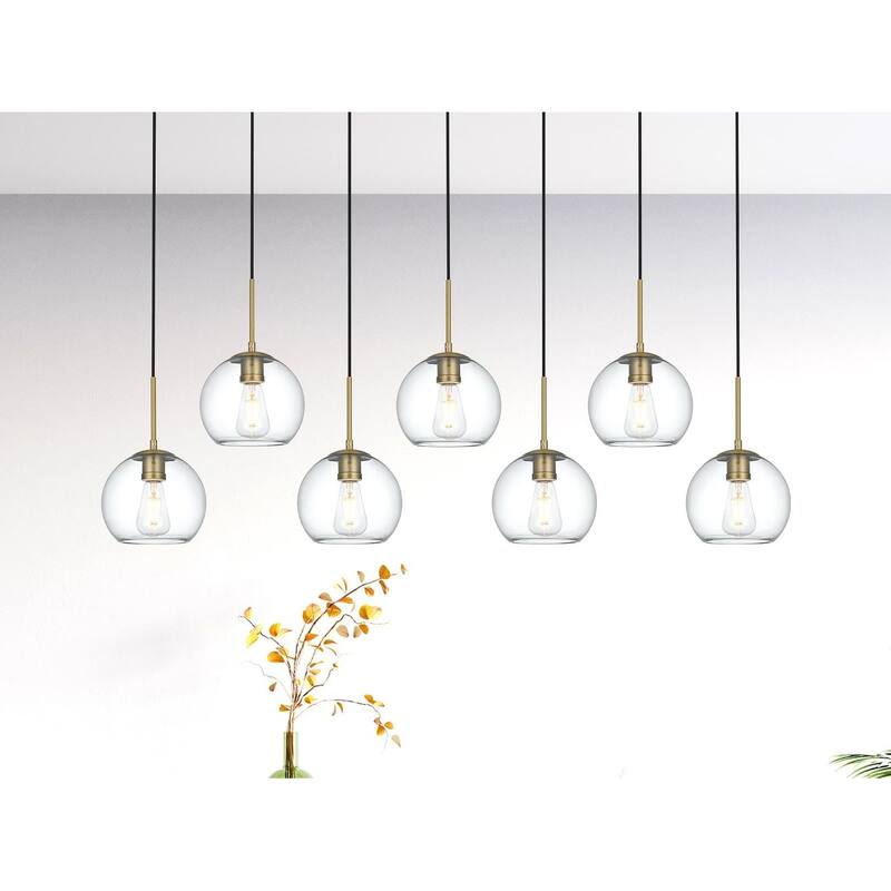 7-Light 54 inch Pendant with Clear Glass