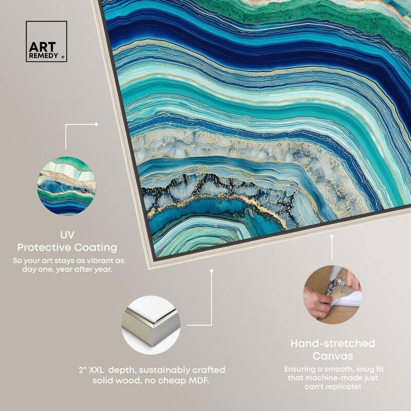 Blue Green Abstract Agate II Canvas by Art Remedy
