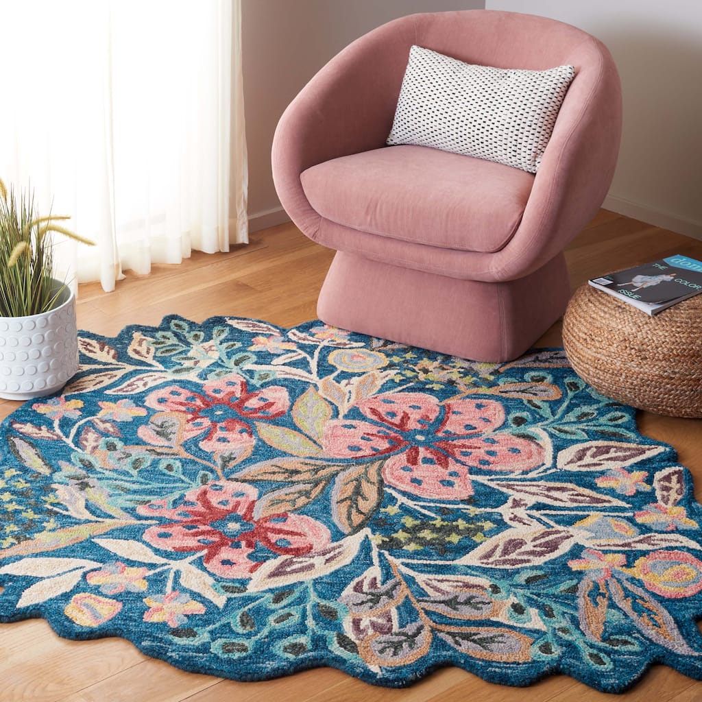 SAFAVIEH Handmade Jardin Emeraude Floral Wool Rug