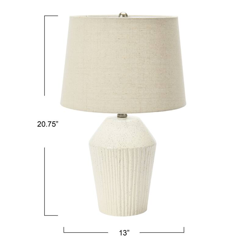 Stoneware Desk Lamp - 13.0"L x 13.0"W x 20.8"H