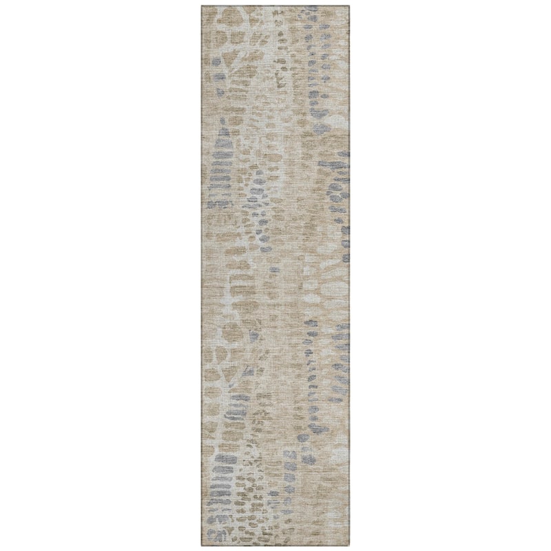 Machine Washable Indoor/ Outdoor Modern Imprints Chantille Rug