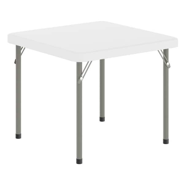 slide 2 of 24, Indoor/Outdoor Kids Bi-Fold Plastic Folding Table - 24x24 - 23.5"W x 23.5"D x 19"H Granite White