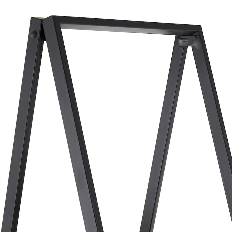Black Metal 3 Shelf Shelving Unit with Black Metal Triangle Frame
