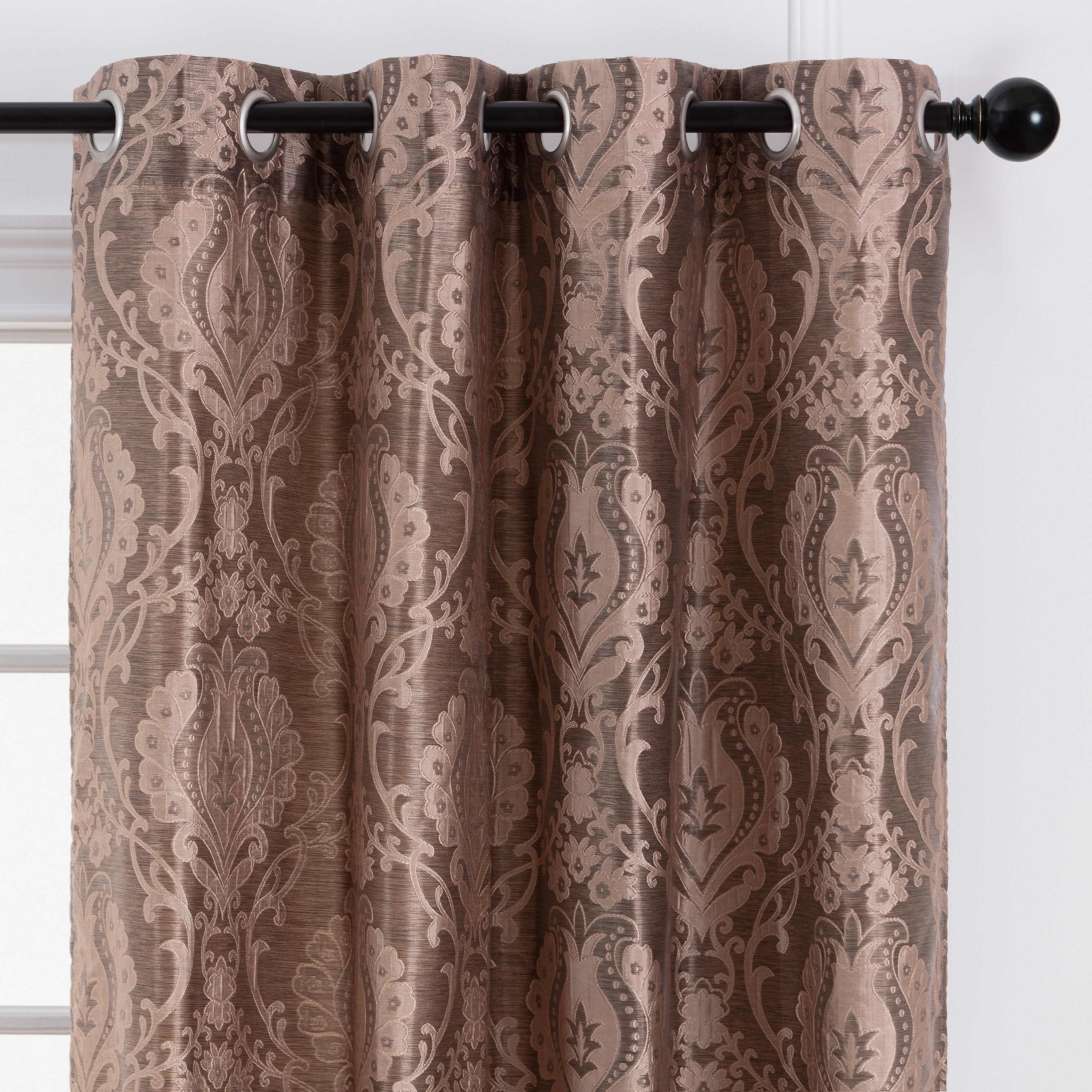 Chanasya Jacquard Damask Room Darkening Window Curtain Panel Pair (Set of 2)