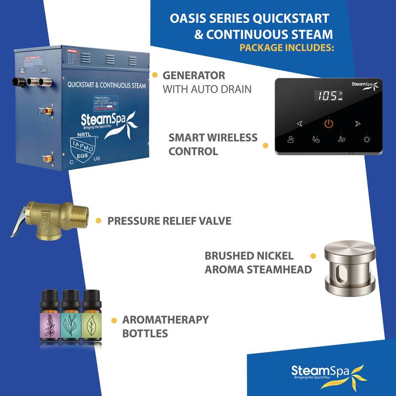 Oasis Series 4500-Watts Steam Generator with Continuous Steam Plus Fully Wireless Handheld Control