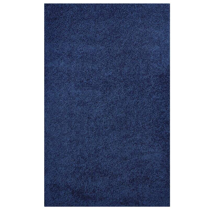 Enyssa Solid Shag Area Rug - 5' x 8' - Navy