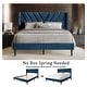 preview thumbnail 17 of 62, CraftPorch Sophisticated Wingback Upholstered Platform Velvet Bed