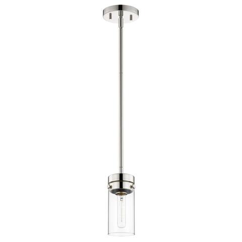 Intersection 1 Light Mini Pendant Polished Nickel with Clear Glass - Polished Nickel