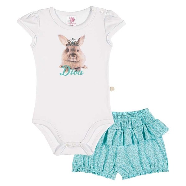 Baby Girl Outfit Bodysuit and Shorts Set Pulla Bulla Sizes 3-12 Months
