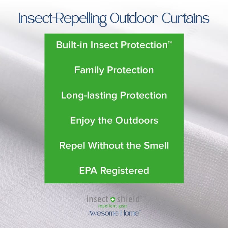 Outdoor Insect Shield Leno Stripe Tab Top Panel