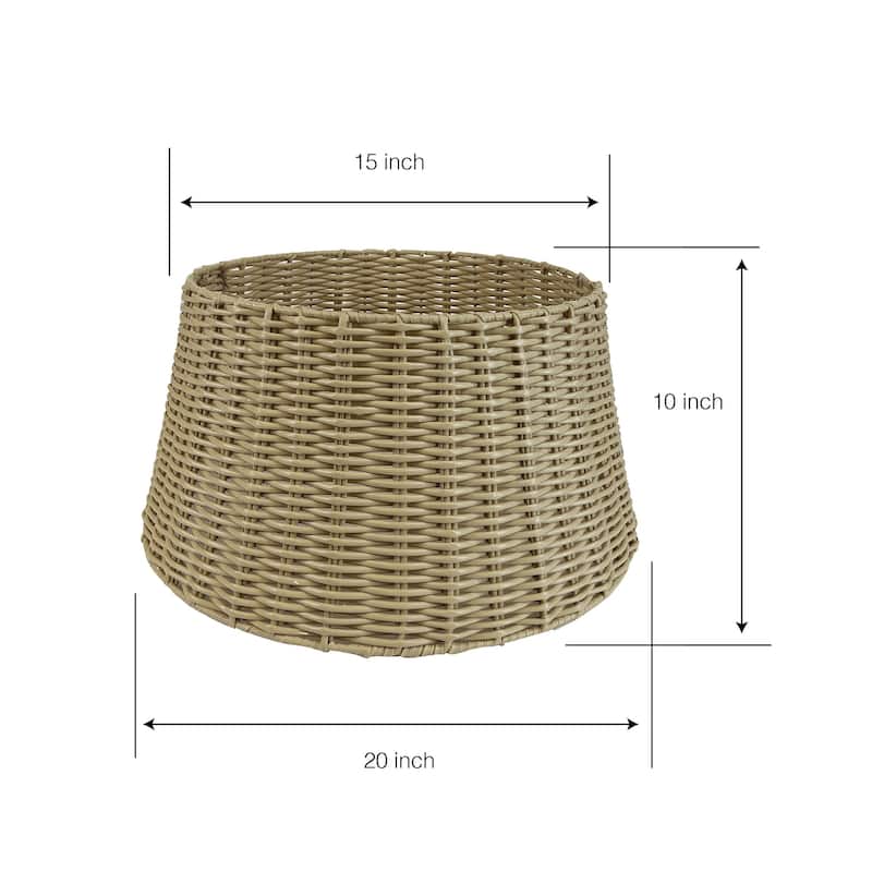 JoJo Fletcher Resin Wicker CHRISTMAS Tree Collar - Beige - 20" x 15" x 10"