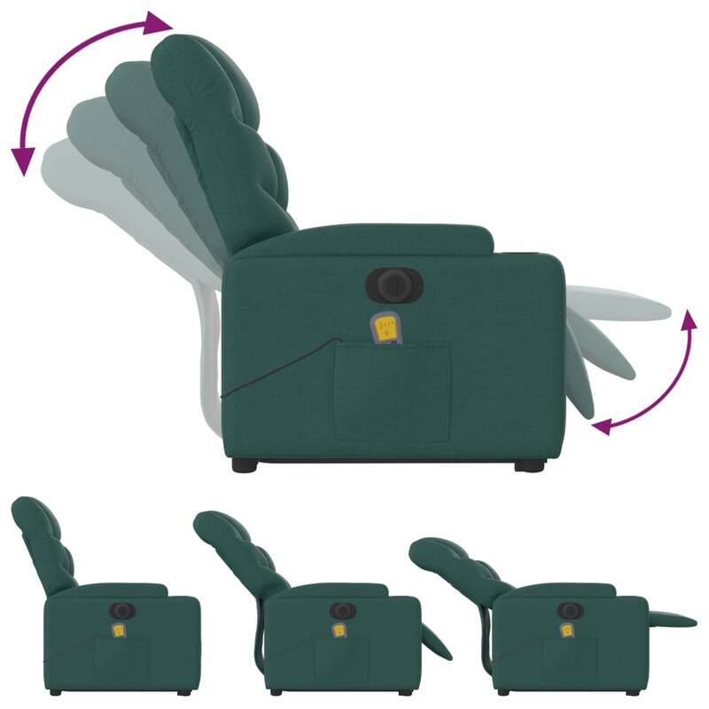 vidaXL Stand up Massage Recliner Chair Light Gray Fabric