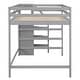 preview thumbnail 31 of 30, Full Size Loft Bed with Storage Staircase and Clothes Hanger - White