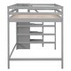 preview thumbnail 15 of 30, Modern Style Loft Bed with Sturdy Frame, Built-in Storage Wardrobe and Staircase, Full Size