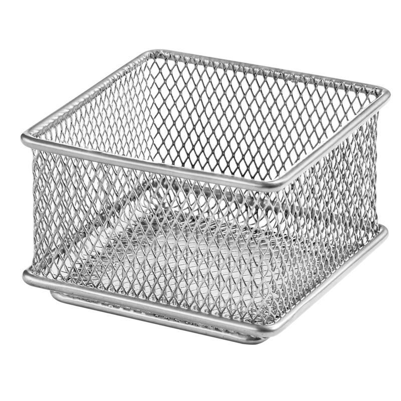 Silver Mesh Drawer Cabinet and or Shelf Organizer Bins, School Supply Holder Office Desktop Organizer Basket. Pack of 1 - 3x3x2