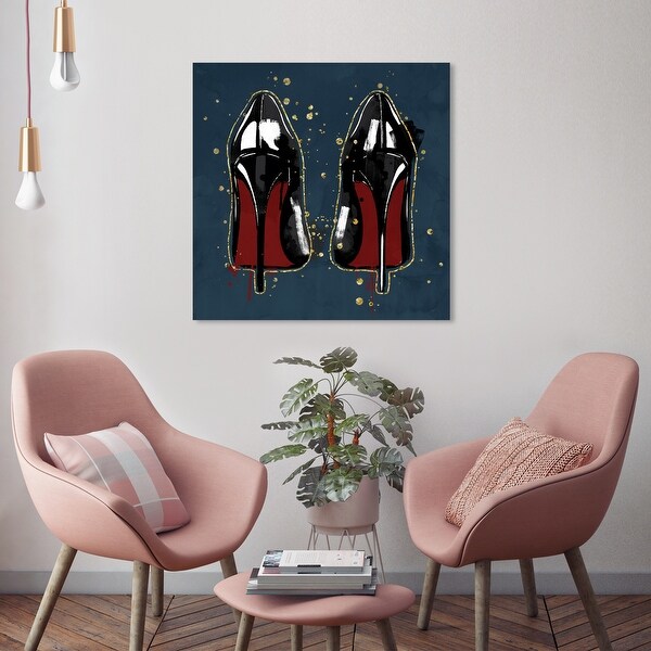 Oliver Gal 'Painted Heels Navy' Fashion and Glam Wall Art Canvas