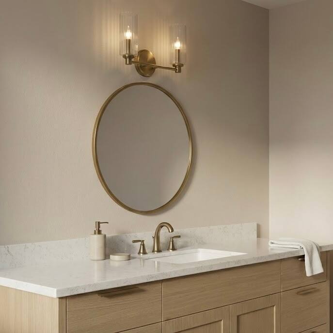 Zana Elegant Double-Light Wall Sconce with Modern Flair - Gold