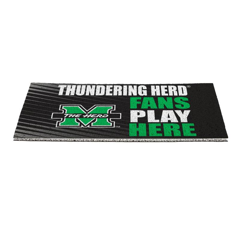 28 in. x 16 in. Marshall University "Fans Play Here" PVC Door Mat