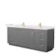 Option Dark Gray, Gold Trim, White Quartz Top