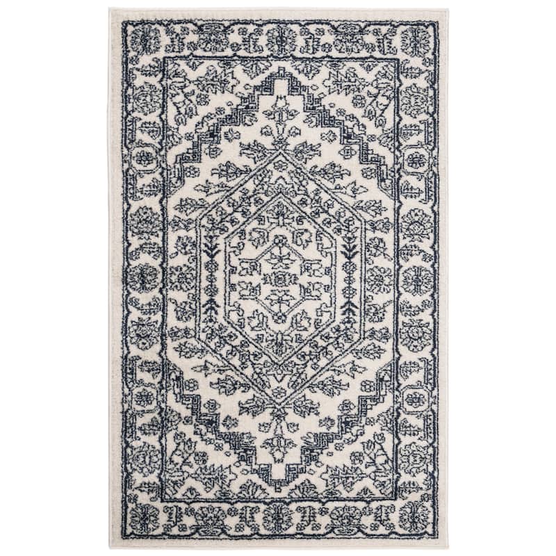 SAFAVIEH Adirondack Sian Rustic Oriental Medallion Rug - 3' x 5' - Ivory/Navy