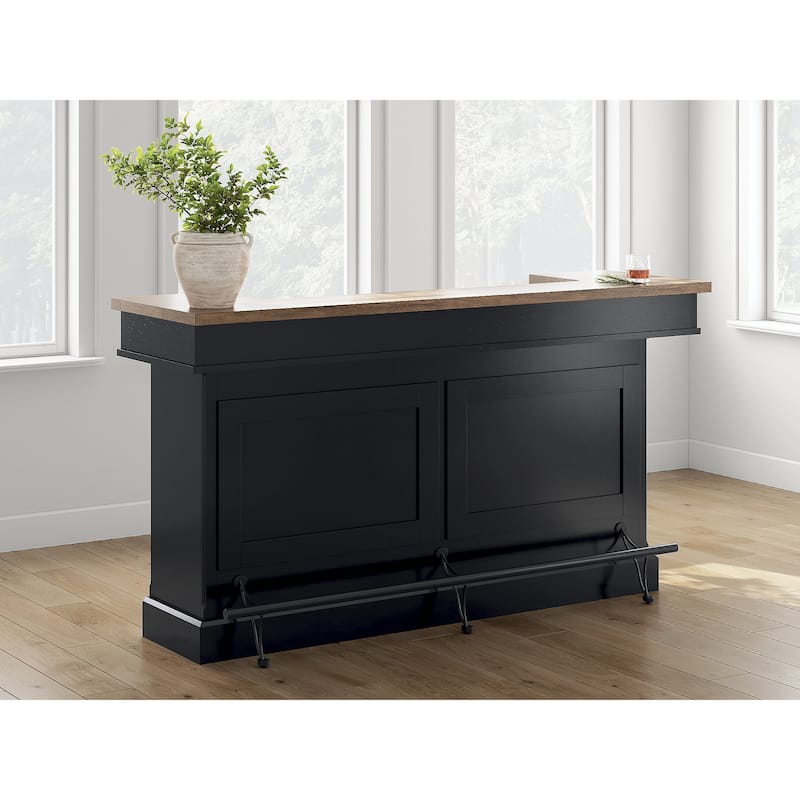 Signature Design by Ashley Wildenauer Brown/Black 78" Bar - 78" W x 22" D x 43" H