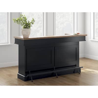 Signature Design by Ashley Wildenauer Brown/Black 78" Bar - 78" W x 22" D x 43" H