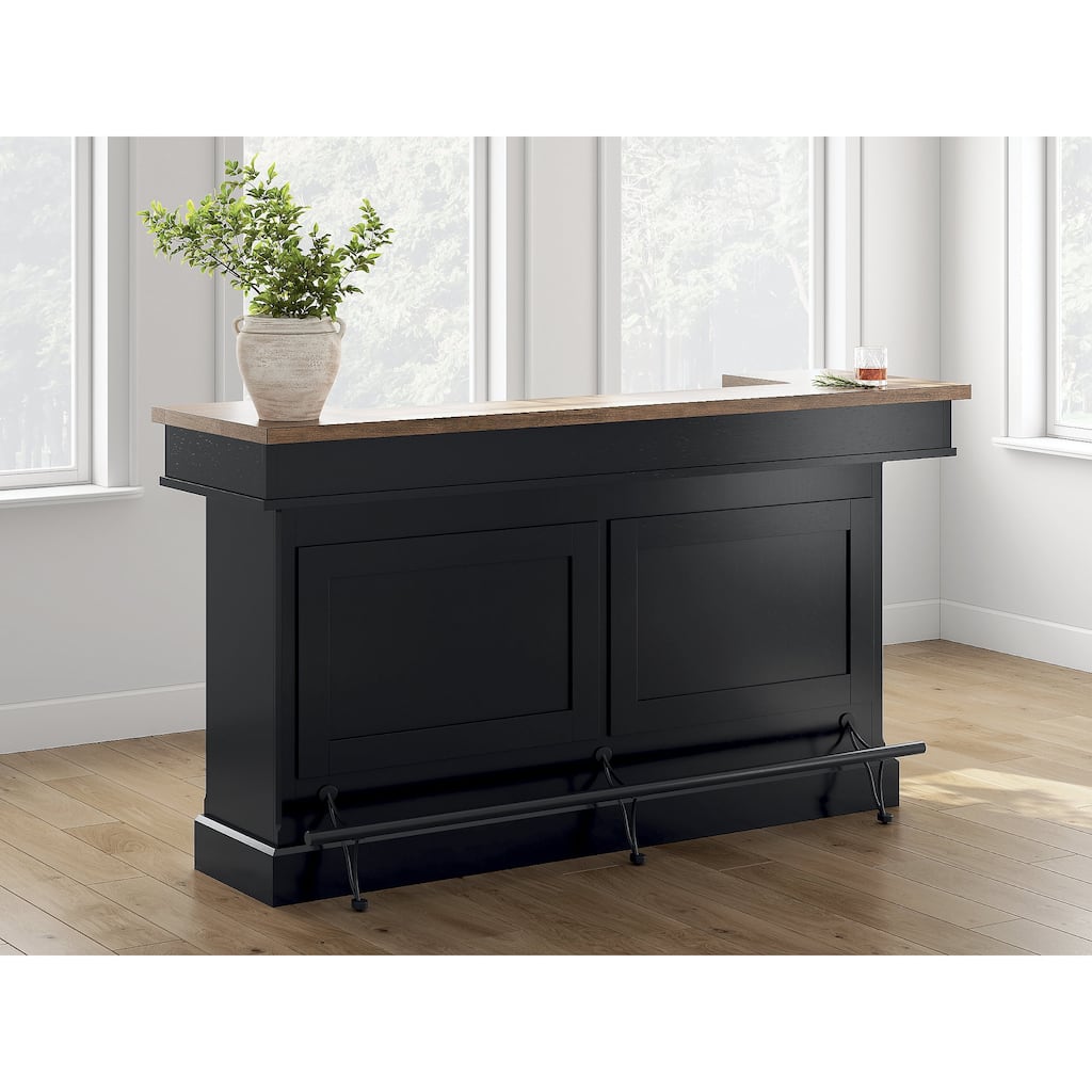 Signature Design by Ashley Wildenauer Brown/Black 78" Bar - 78" W x 22" D x 43" H