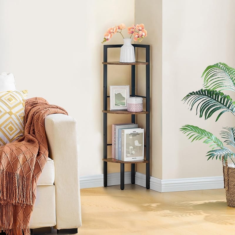 Small Corner Shelf Stand - 10.2"D x 10.2"W x 39.6"H