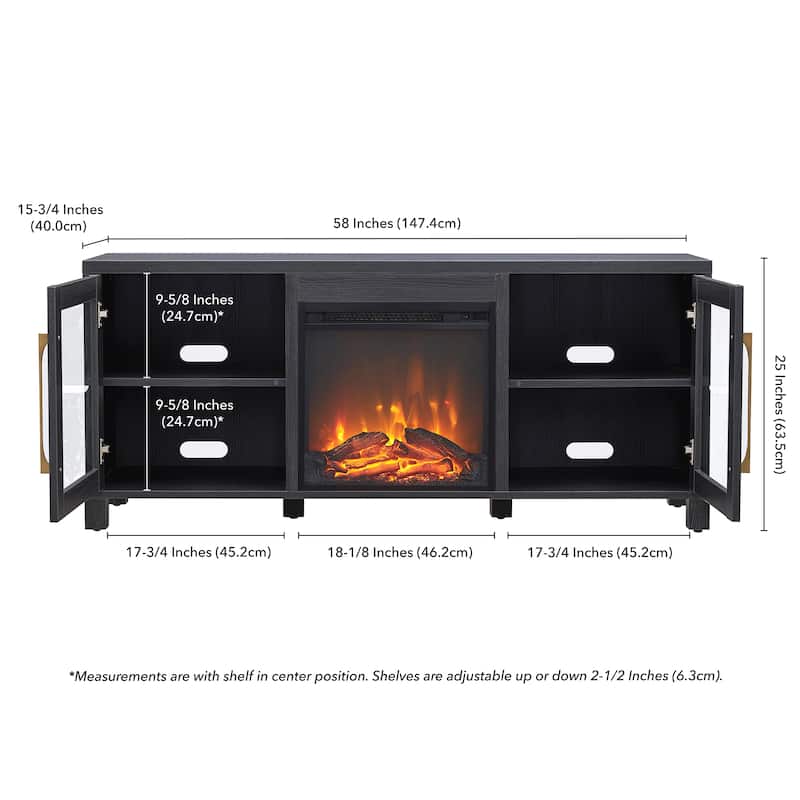 Quincy TV Stand with Fireplace Insert
