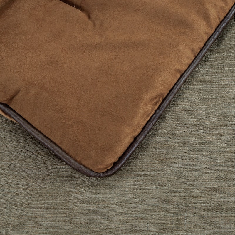 Paseo Road Highland Lodge Olive Brown Rustic Bedding 5 Piece Comforter Set with Bed Skirt, Shams, & Accent Pillow