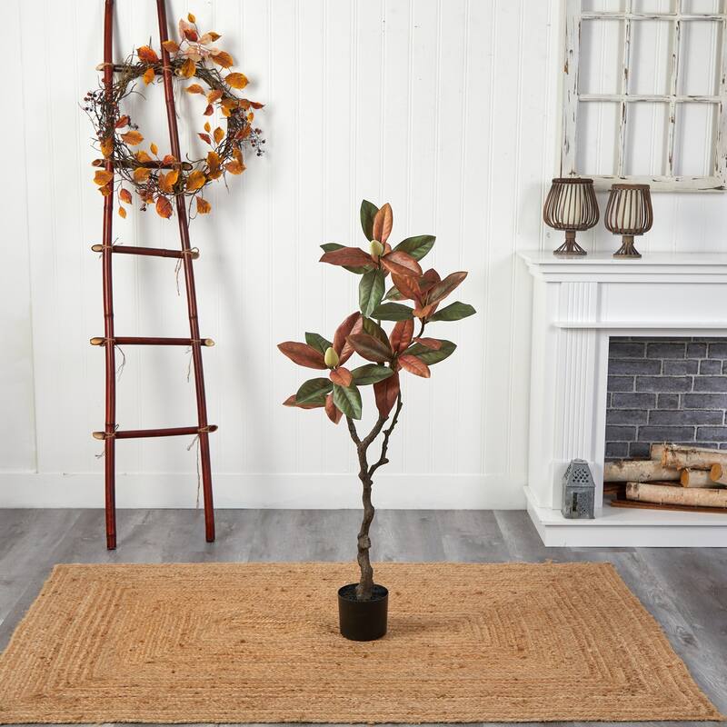 4 Ft Artificial Fall Tree - Indoor Decorative Accent Tree, Elegant Design for Home Decor - Green - 41-50 Inches