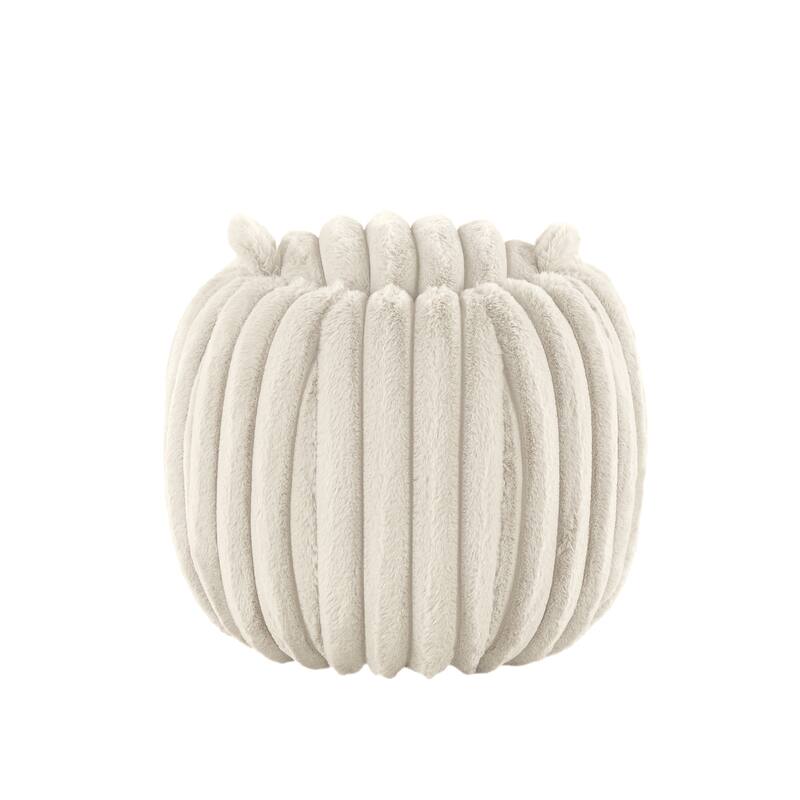 Yerba Plush Furry Channel Fabric Storage Ottoman by iNSPIRE Q Modern