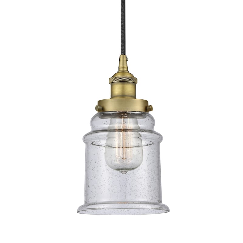 Innovations Lighting 616-1PH-11-6 Canton Pendant Canton 6" Wide Mini - Brushed Brass / Seedy