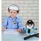 preview thumbnail 6 of 4, DolliBu Grey Penguin Police Officer Plush Toy with Cute Cop Uniform - 6.5 inches