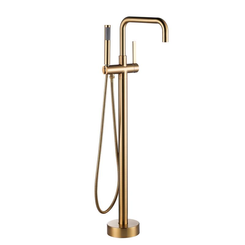 WOWOW Floor Mount Single-Handle Freestanding Tub Faucet - Gold