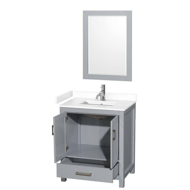 Wyndham Collection Sheffield 30" Single Bathroom Vanity, Carrara