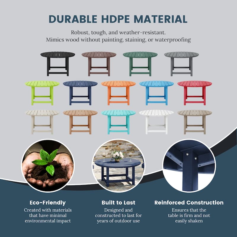 Altura Outdoor 5-Piece Adirondack Chair & Round Coffee Table Conversation Set