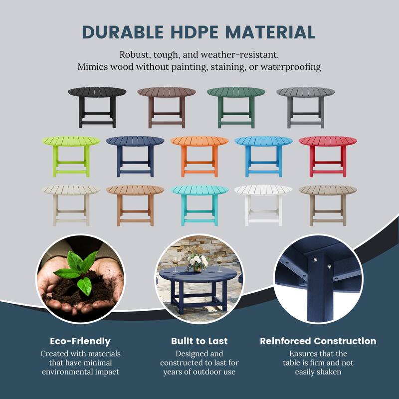 Laguna Outdoor Poly Adirondack 38" Round Coffee Table