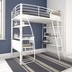 preview thumbnail 3 of 15, Avenue Greene Sansa Twin Loft Bed with Integrated Desk and Shelves