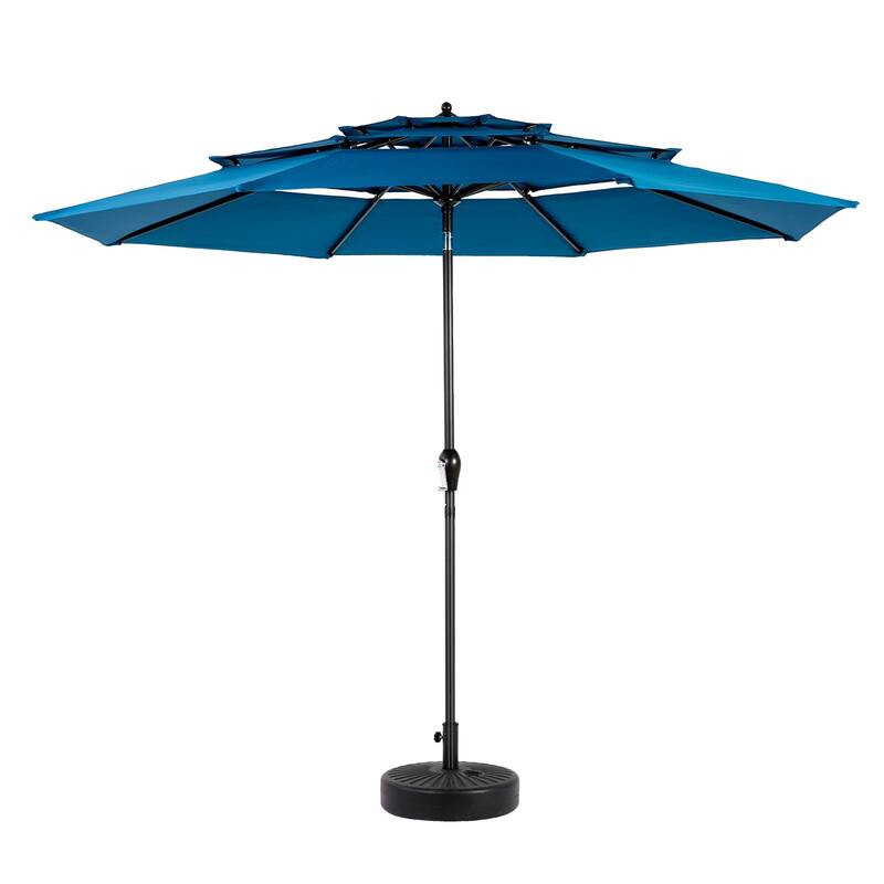 Topcraft 10ft Aluminum 3 Tier Tiltable Market Umbrella