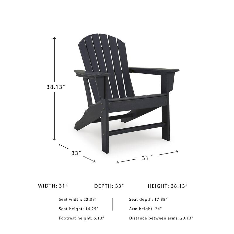 Signature Design by Ashley Sundown Treasure Black Adirondack Chair - 31.25" W x 33.38" D x 38" H