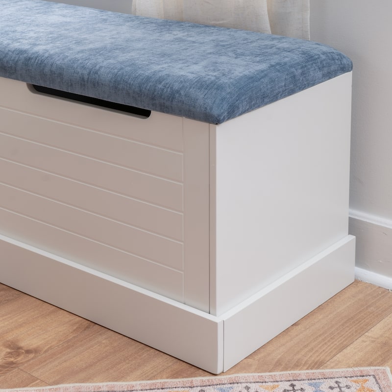 Nova L-Shaped Corner Nook with Blue Cushion and Storage