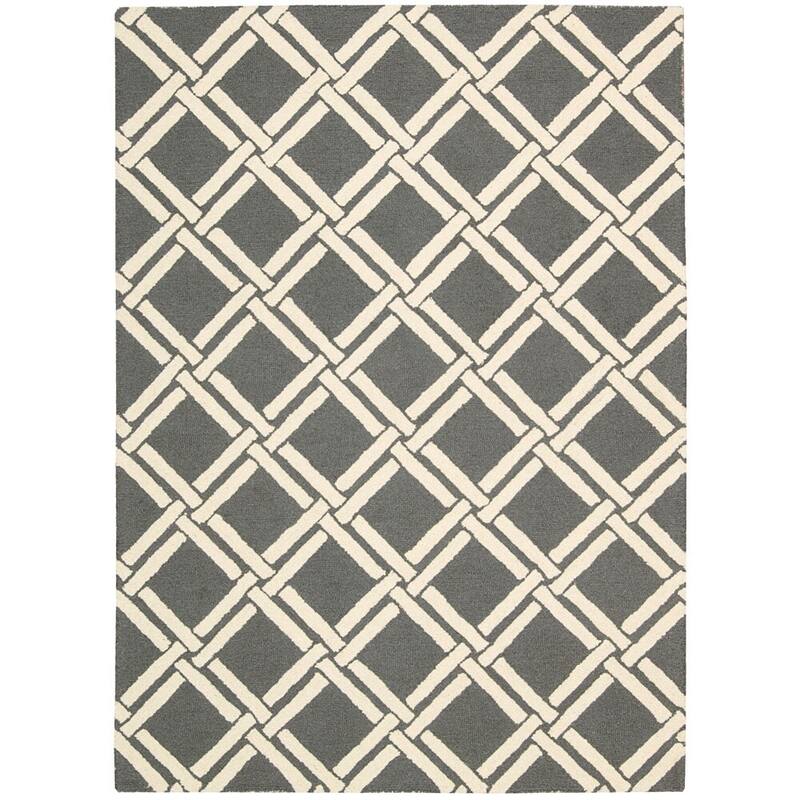 Nourison Linear LIN04 Area Rug - 8' x 11" - Grey/Ivory - Rectangle