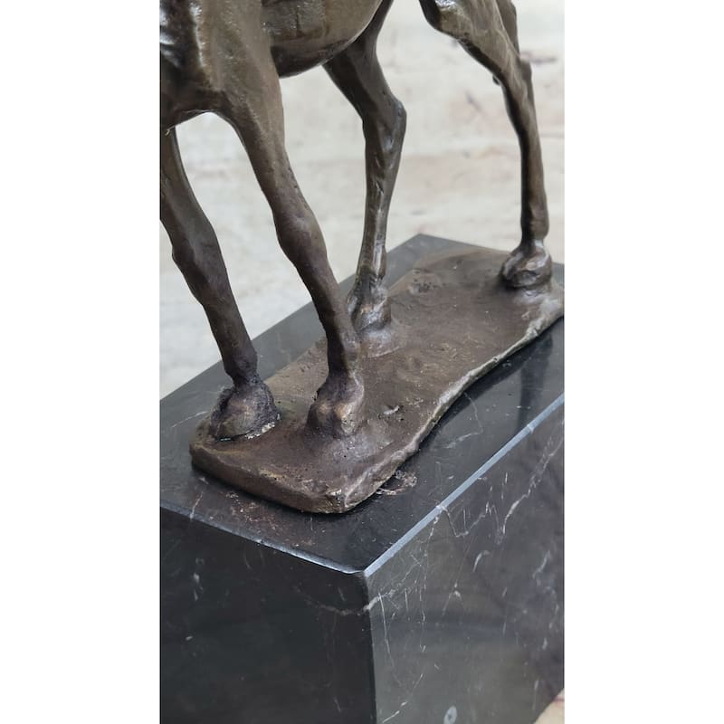 Camel Take A Journey Desert Bronze Figurine Sculpture Art Deco Marble Base Milo