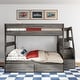 preview thumbnail 18 of 22, Max and Lily Modern Farmhouse Queen Over Queen Bunk Bed With Staircase and Storage Drawers