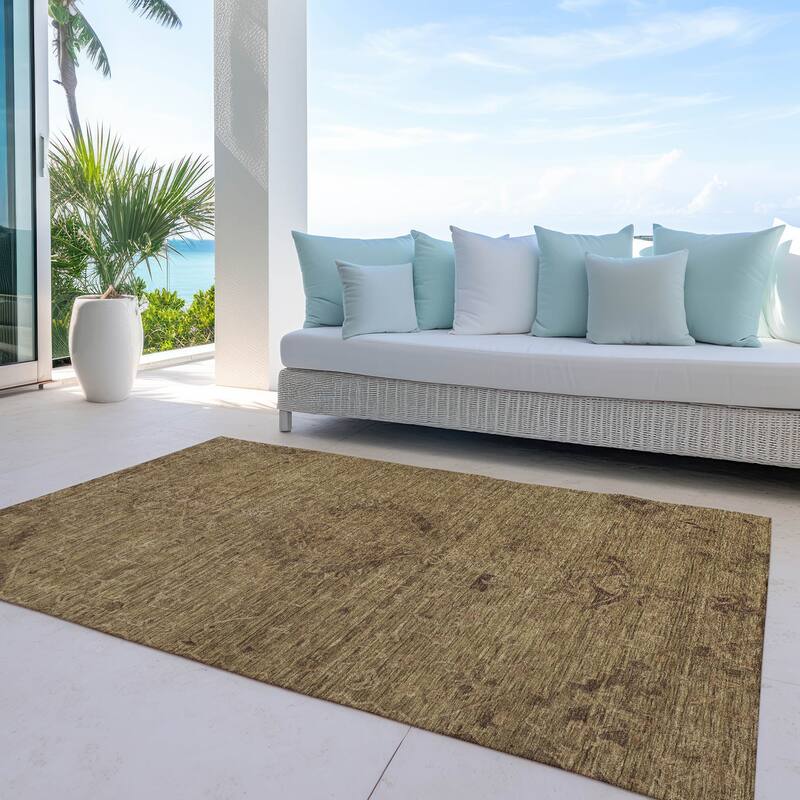 Machine Washable Indoor/ Outdoor Vintage Traditional Chantille Rug