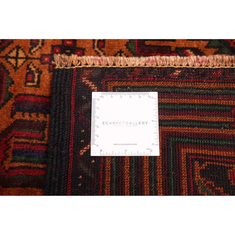 ECARPETGALLERY Hand-knotted Teimani Black, Burnt Orange Wool Rug - 3'8 x 6'1