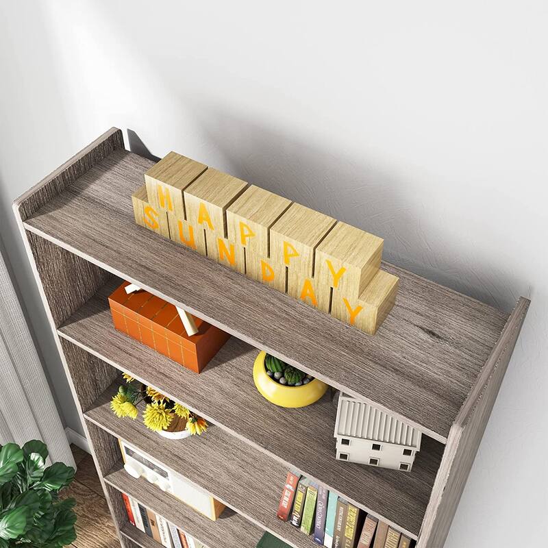 6-Tier Wood Bookcase, 72" Large Tall Bookshelf with Storage Shelves
