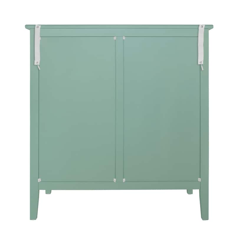 Roomfitters 3 Drawer Storage Cabinet, Hollow Carved Accent Dresser with Metal Handles, Green